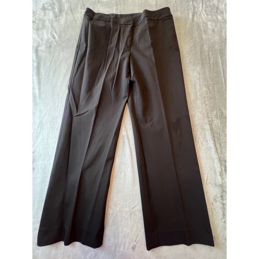 Carlisle Trousers Women 10 Brown  Wide Leg Cotton Blend Dress Pants